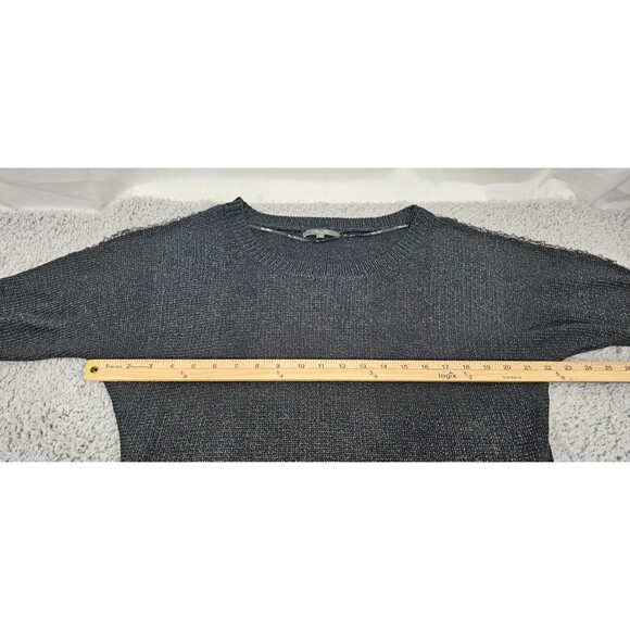 Miss Me Womens Sweater Glam Fairy Goth Y2K Metallic Studded Spikes Charcoal Sz L - Picture 12 of 15